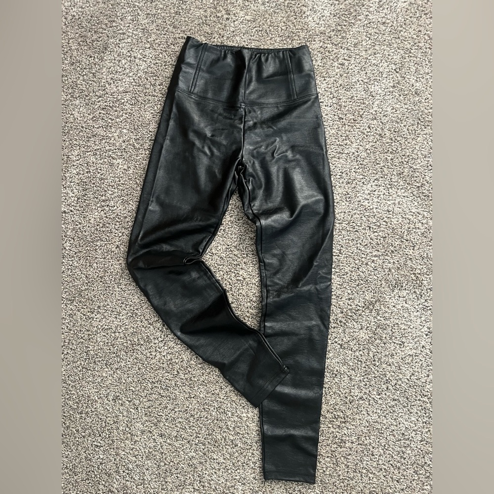 Black Faux Leather Leggings size XS
